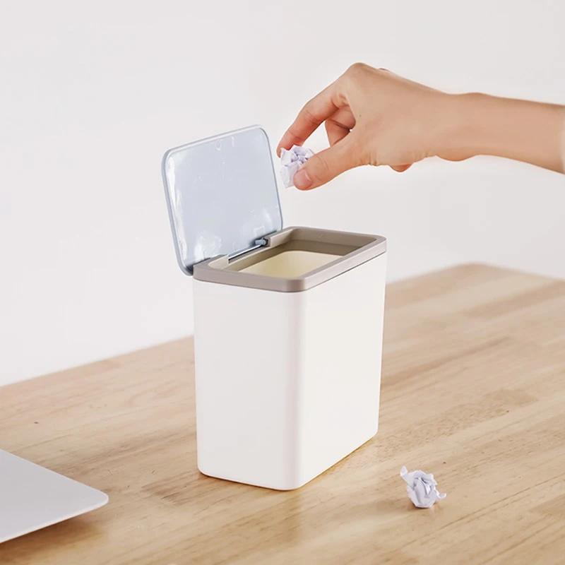 Pătrat Mini mic coș de gunoi desktop coș de gunoi acasă masă plastic rechizite birou coș de gunoi coș de gunoi diverse butoi cutie nou