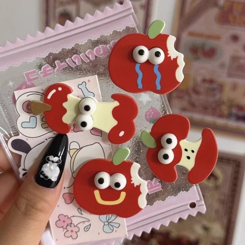 Funny Apples Style Fruits Hairpin Sweet Children Hair Clip Cute Side Bangs Clips For Girls Apple Core Hair Accessories Versatile Headdress