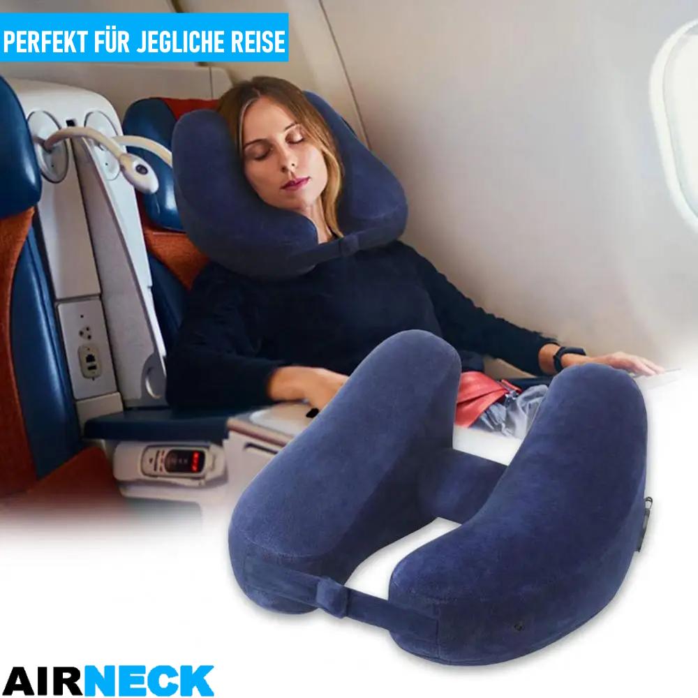 AIRNECK Nackenhörnchen Nacken Kissen Reise Flugzeug Auto Reisekissen mit Kopfstü
