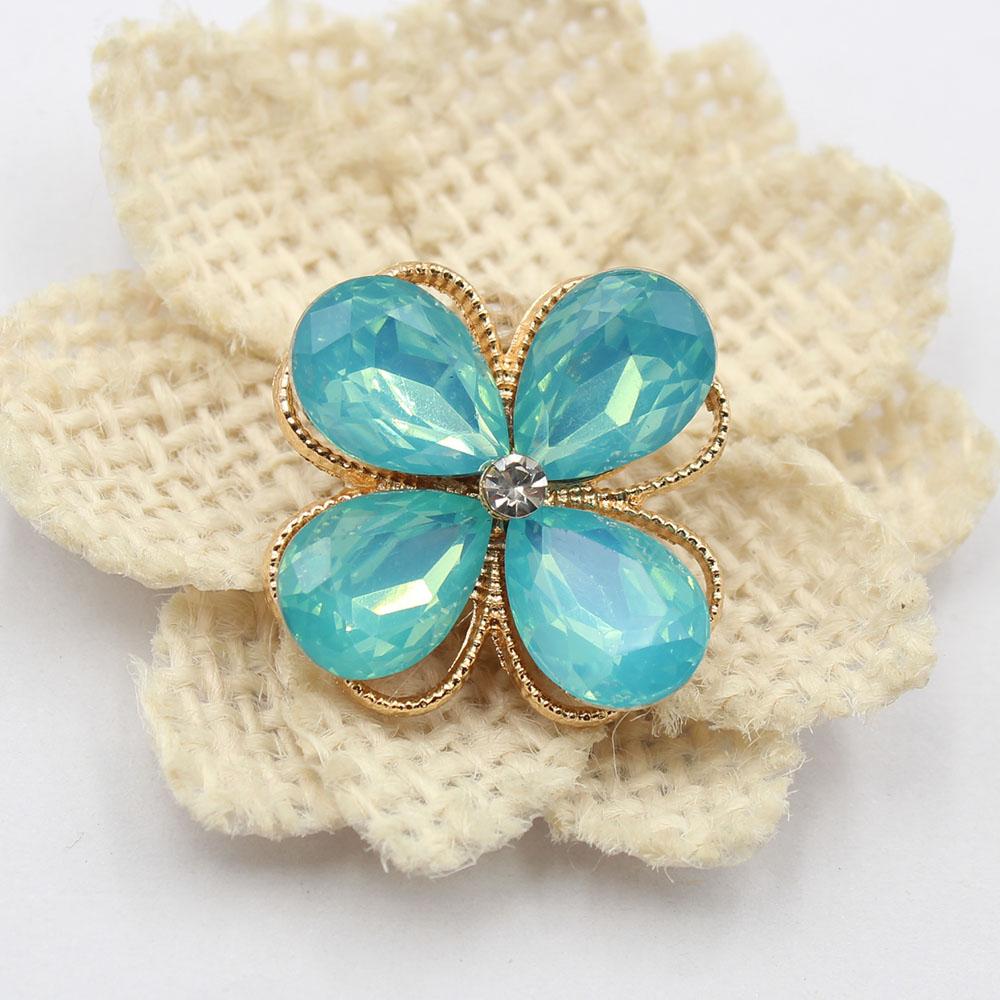 New 4 pieces of 25 * 29MM gold droplet protein alloy flower plate DIY clothing accessories hair accessories decoration accessori