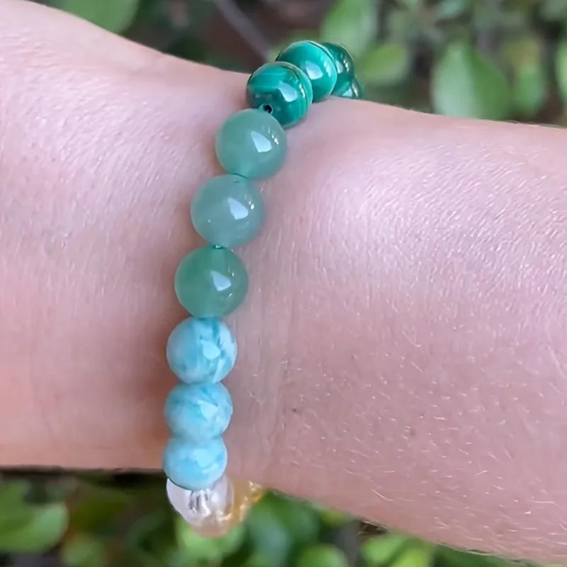 New Year Gift Bracelet 2025 Attracting Good Luck Money Health Green Peacock Stone Tiger Eye for Men And Women Christmas Jewelry