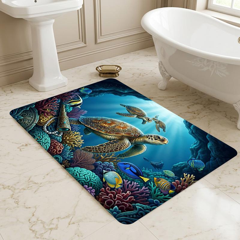Ocean Life Living Room Nonslip Area Rug Soft Carpet For Bedroom Game Playroom Sofa Office Home Decor Doormat Christmas Gift C929481