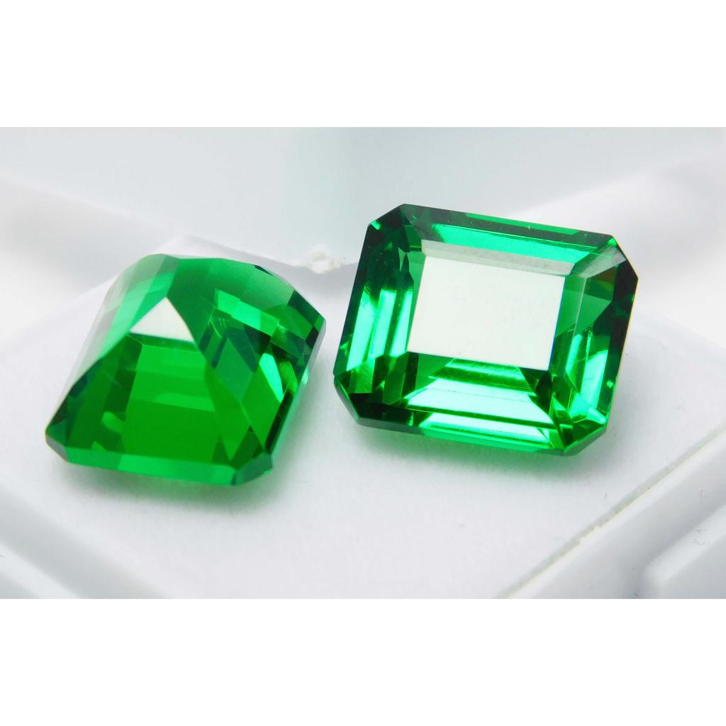 20 Ct Natural Tourmaline Green Emerald Shape Certifeid Loose Gemstones Pair A-2125