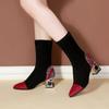 Women's Boots Fabric High Heel Autumn Sock Boots Women Fashion Zipper Pumps Pointed Toe Slip on All-match Single Boots Size35-40