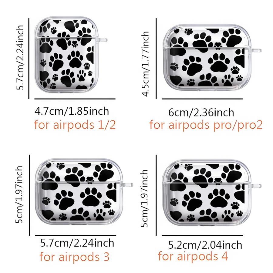 Clear Earphone Cases Cover Case For Airpods Pro 2 4 3 Pro2 Pro3 1 Cute Pet Paw Prints