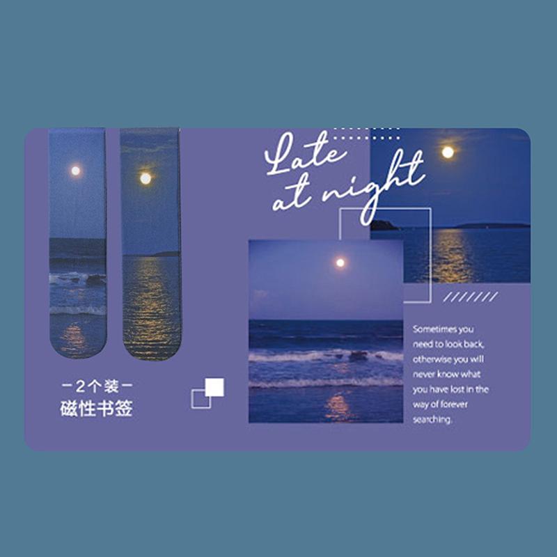 2 szt./opak. Zakładka magnetyczna Piękna sceneria Chmury Prosty literacki wzór Zakładka Narzędzie do czytania Artykuły szkolne i biurowe