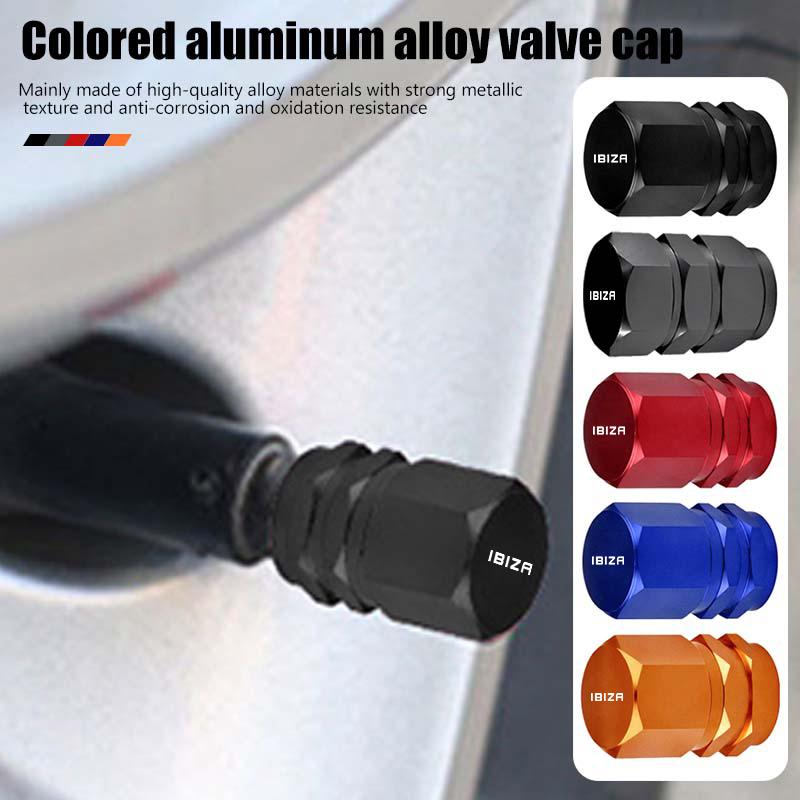4 szt. Aluminiowe pyłoszczelne nakrętki na wentyle opon samochodowych do Seat FR Cupra Leon Ibiza Exeo Alhambra Altea Tarraco Exeo
