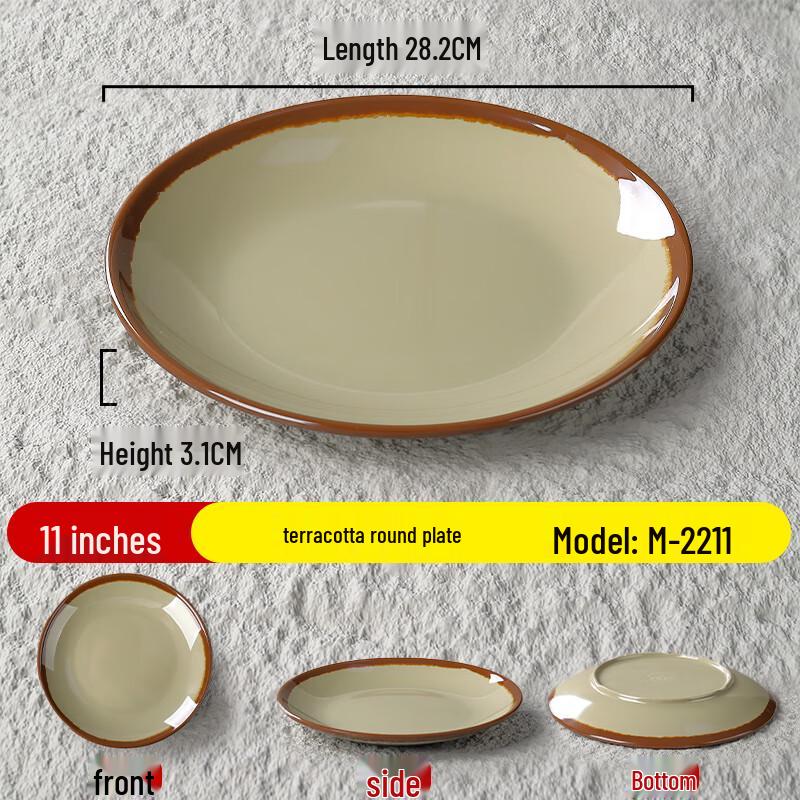 Commercial Melamine Round Dinner Plates (10-pack)