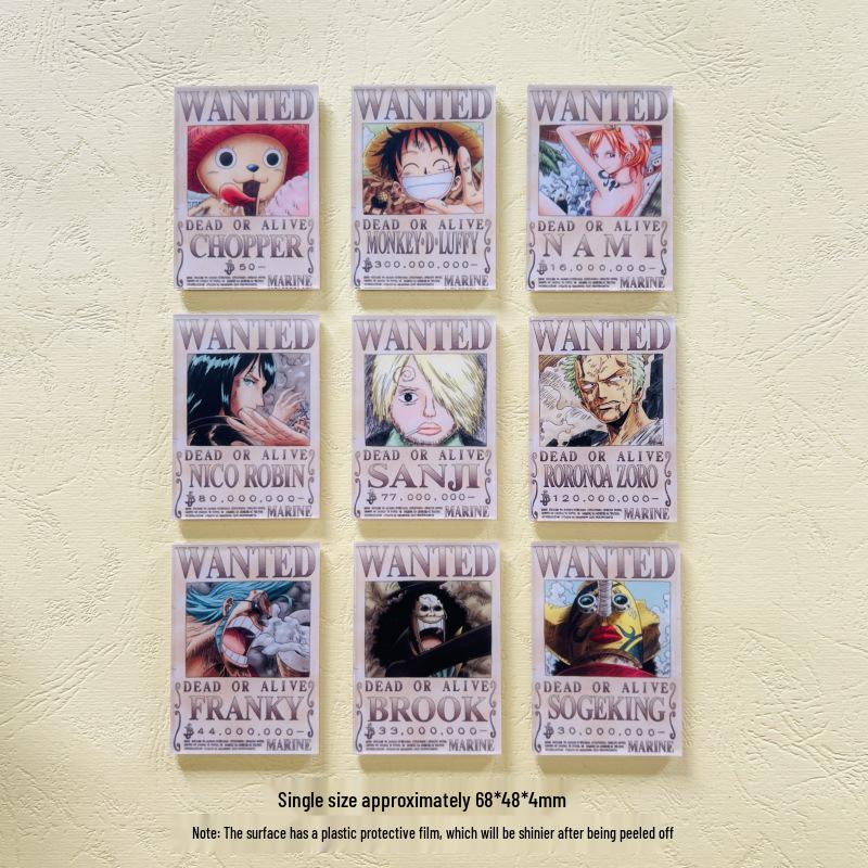 One Piece Luffy Wano Arc Odměna Magnet: Silná, Tlustá Akrylová Anime Nálepka