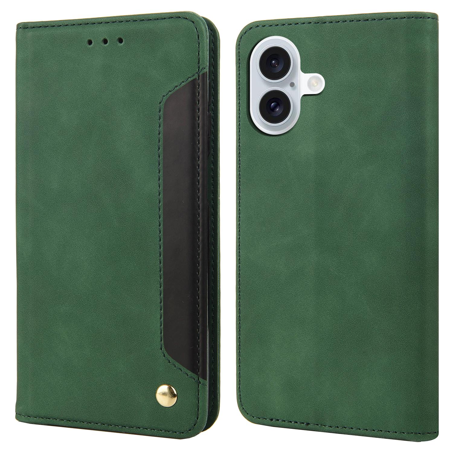 

For iPhone 16 Case PU Leather Shockproof Protection Wallet Phone Cover F