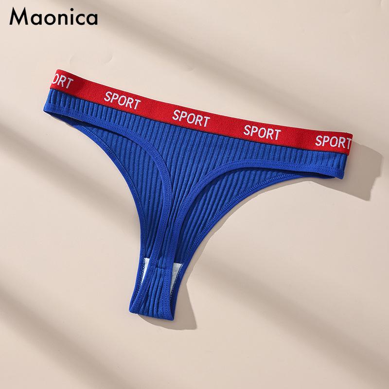 

Европейский размер С низкой посадкой Сексуальные стринги из ниток Чистый хлопок Женское нижнее белье Брифы Антибактериальная ластовица Т-стринги Женские L