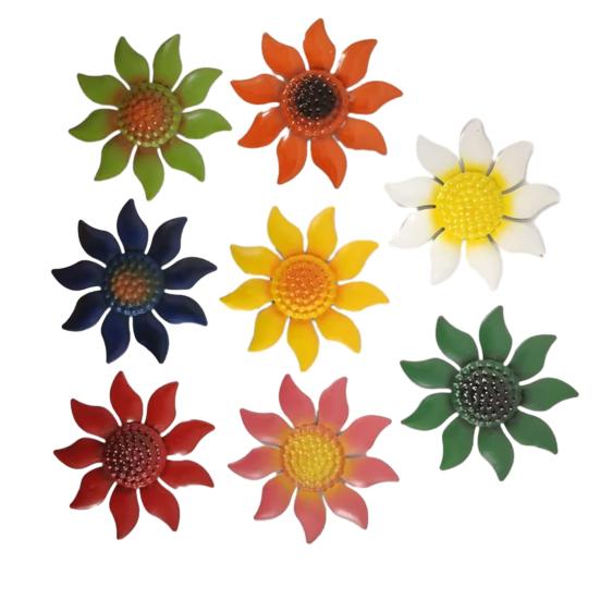 8 Pcs 3.9 Flower Metal Sunflower Wall Wall Decor Art Farmhouse Spring