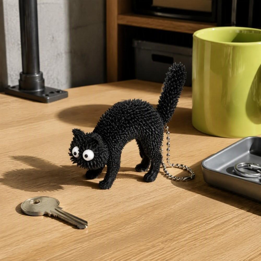 Spiky 3D Printed Keychain 3D Printed Stress Relief Pendant Fun Spiky Cat Keychain Holiday Party