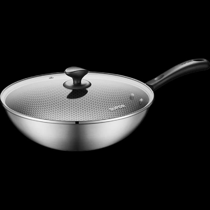 SUPOR 30cm Stainless Steel Honeycomb Non-stick Wok