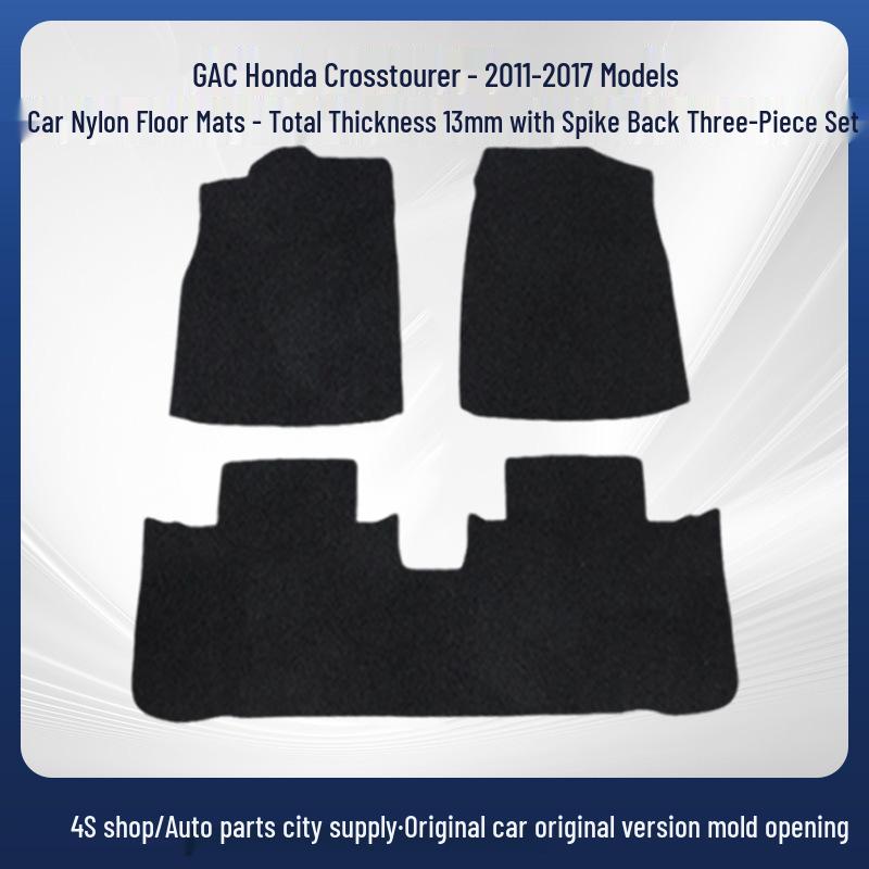 Black Nylon Floor Mats for GAC Honda Crosstourer (2011-2017), Durable and Wear-Resistant.