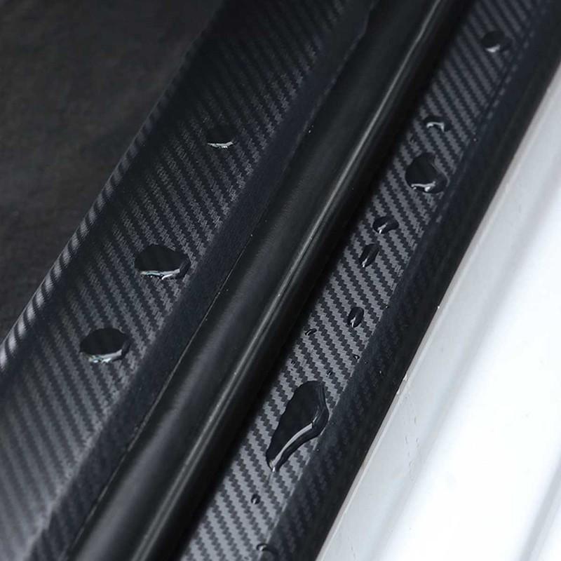 1 Protective Sticker for Car Anti-trampling and Anti-scratch Carbon Fiber Pattern Door Sill 10cm Wide * 3 Meters Long