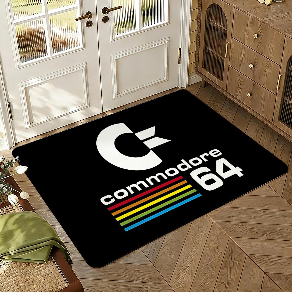 Fashion C-Commodore 64 Floor Mat Soft Thickened Absorbent Non-Slip Bedroom Living Room Door Mat Home Decor Flannel Rugs
