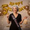 Birthday Sash Set With Number Crown Gold Glitter For 30-60 Year Olds Party Celebration