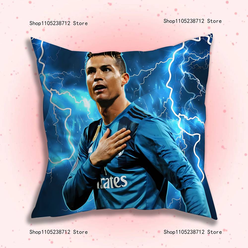 CR7 Football R-Ronaldo-ES Taie d'oreiller Housse de coussin Décoration d'intérieur Cadeau d'anniversaire Taie d'oreiller 45x45cm