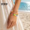 Boho Island Style Jewelry Ocean Charm Bracelet for Women, Colorful Scrolled Shell Adjustable Anklet Women Bracelet, Summer Beach Holiday Vacation