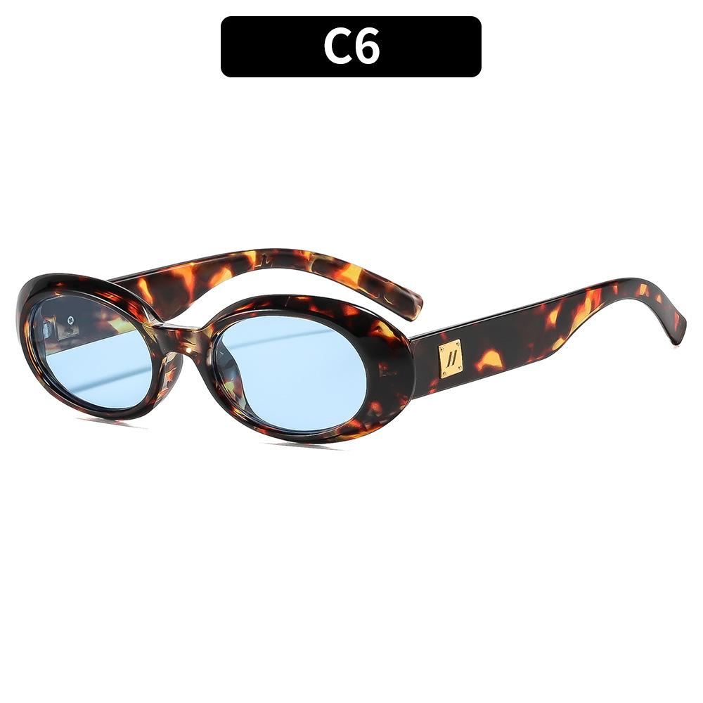 Distinctive oval retro glasses, outdoor street-style sunglasses, cycling sunglasses.