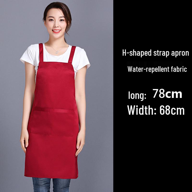 Waterproof Logo Printed Women's Catering Waist Apron - Oil-Proof for Kitchen & Supermarket.
