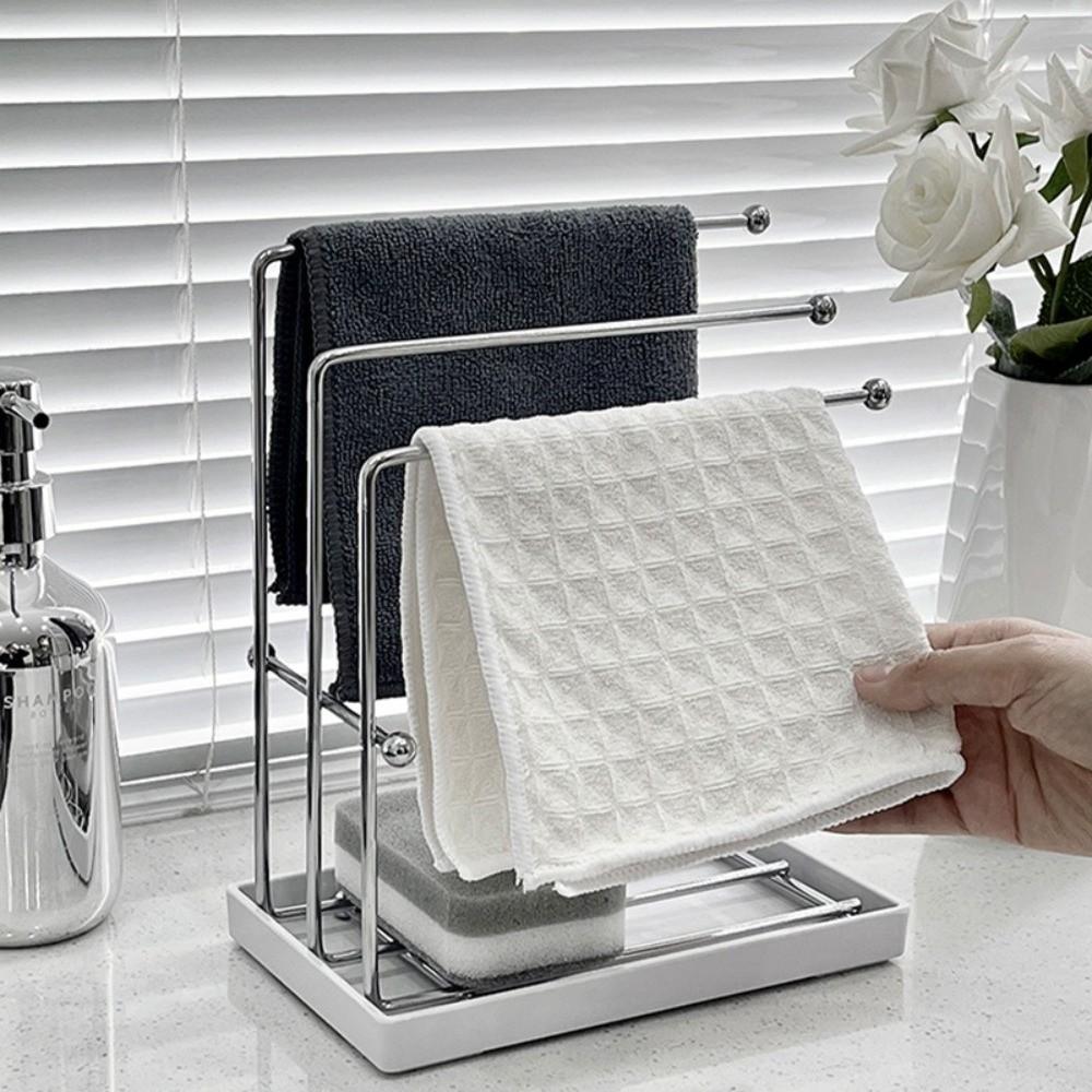 Space Saving Cloth Rack Multi-functional Kitchen Drain Rack Towel Storage Rack Kitchen Sink