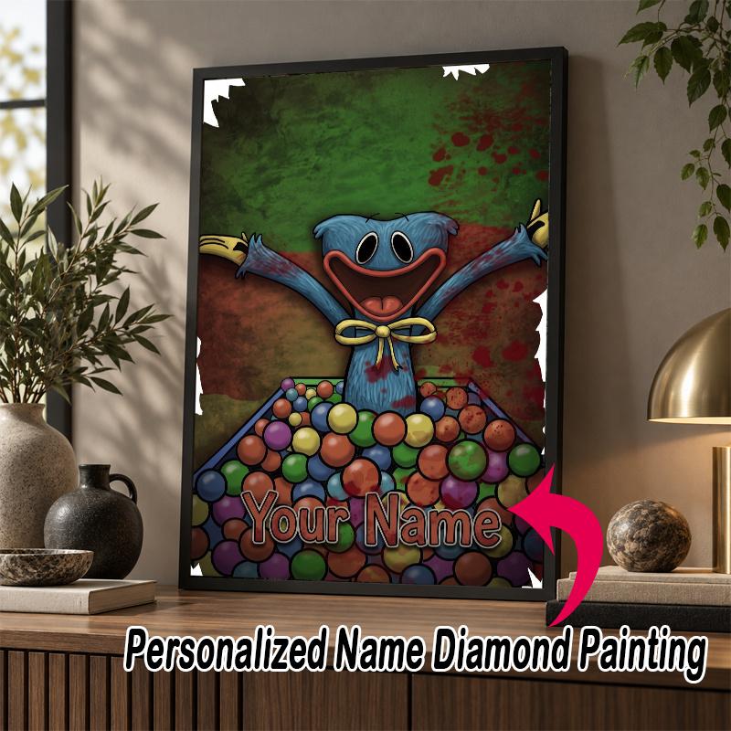 Custom Name Poppy Playtime 5D Diamond Painting Personalized Full Drill Diamond Art Kit Gift