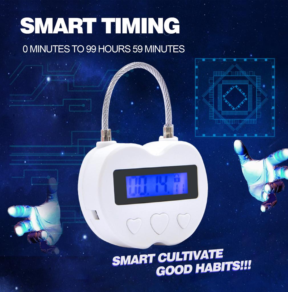 Blocco Temporizzato Intelligente Display LCD Blocco Temporizzato Multifunzione Viaggio Timer Elettronico Impermeabile Ricaricabile USB Lucchetto Temporaneo