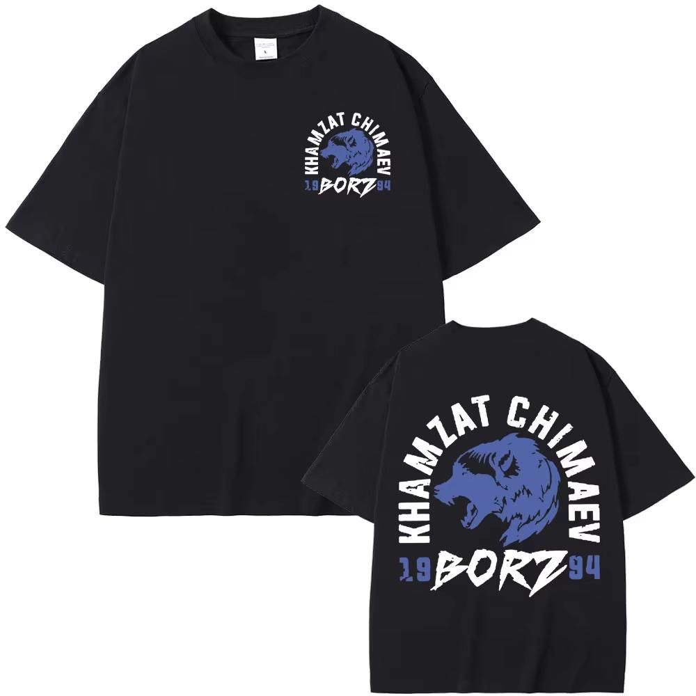 2026 Khamzat Chimaev borz Logo Graphic Tshirts Mens Clothing Vintage Fashion Gothic Cool T Shirts Casual pure Cotton Top