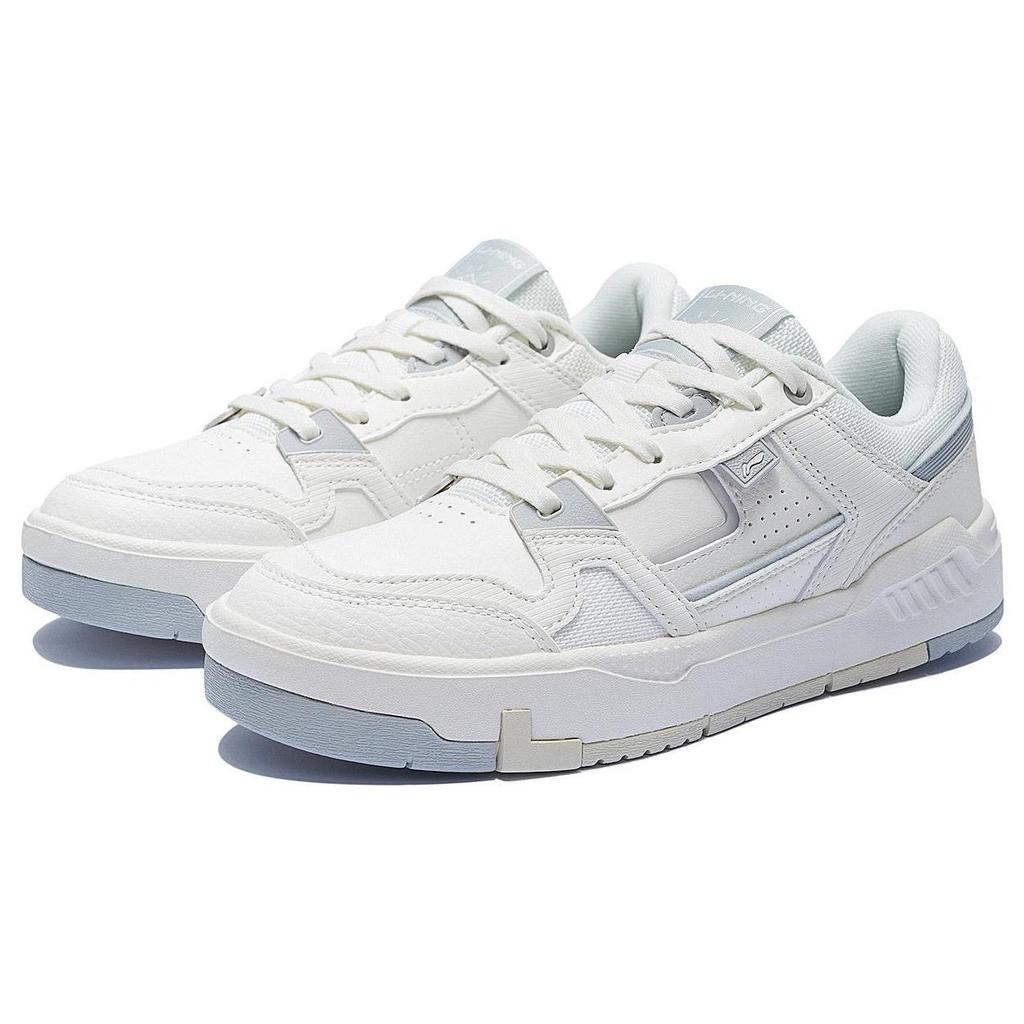 Li Ning ACE V2 Abrasion Resistant Breathable Low Top Skateboard Shoes Women's White Gray AGCS156-1