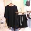 2025 Summer Korean Style Women's Casual Two-Piece Suit: Loose Short-Sleeved T-shirt and Wide-Leg Shorts