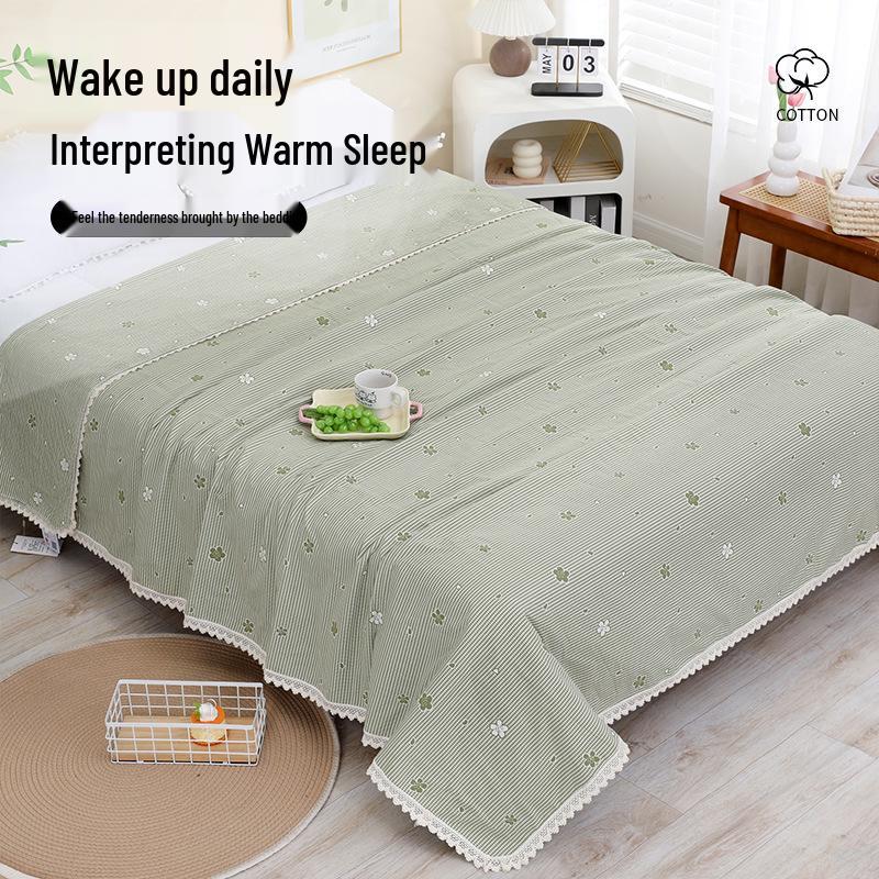 Lace Gauze All-Season Pure Cotton Quilt & Blanket Set for Double Bed