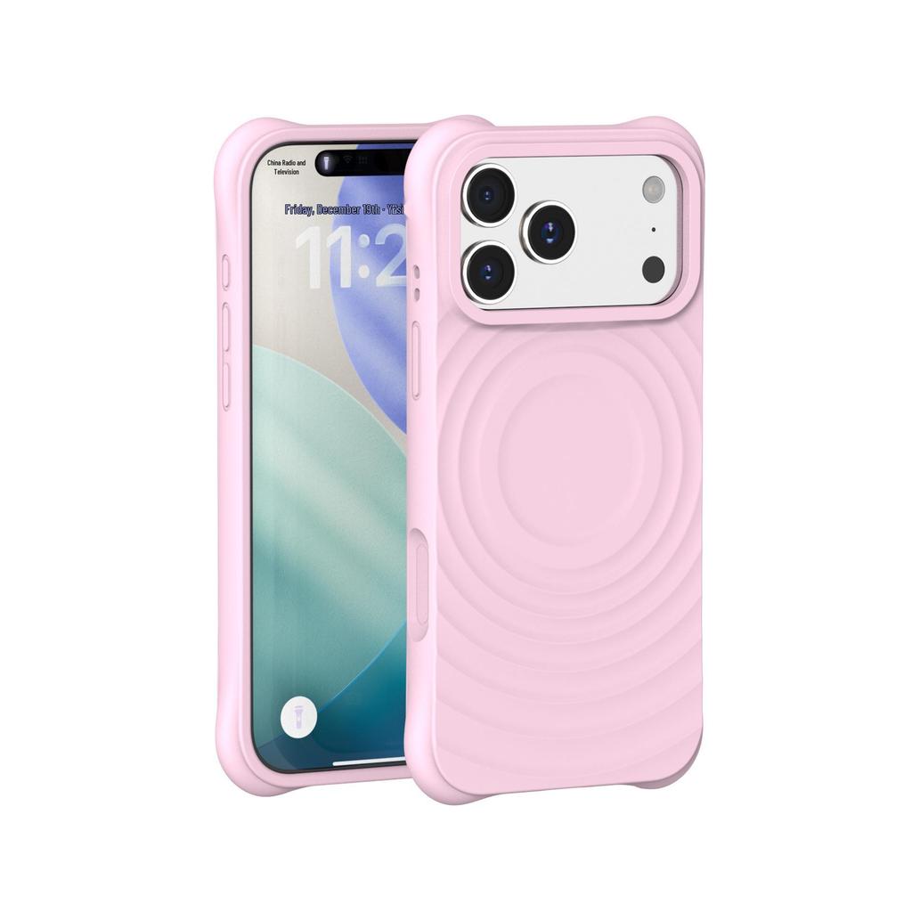 Square Anti-Drop Liquid Wave Magnetic Silicone Case for iPhone 17 Pro Max