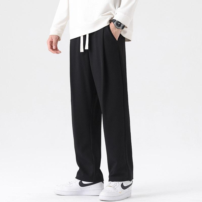 

Весенне-осенние новые мужские прямые повседневные брюки свободного кроя, универсальные спортивные мужские брюки с широкими штанинами - M