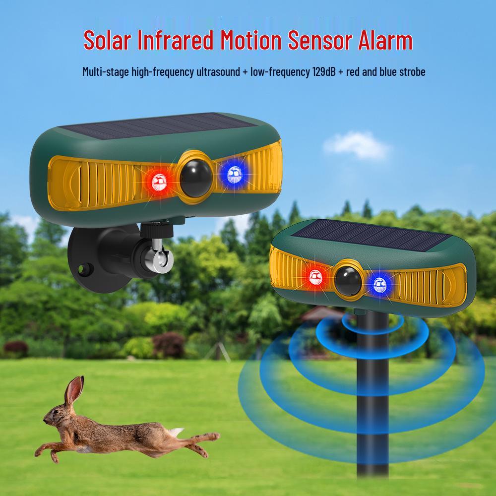 Solar Ultrasonic Alarm: Infrared Animal Deterrent for Wild Boar and Weasel.