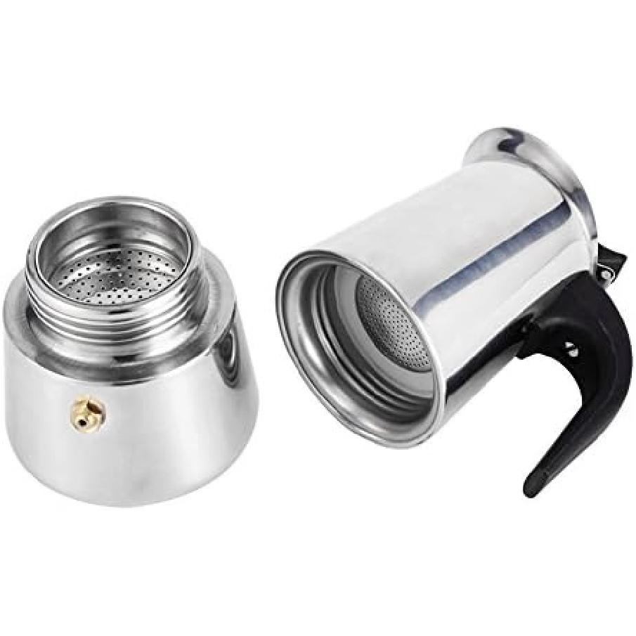 100ml Stainless Steel Mocha Coffee Pot Kettle Stove Top Espresso Make Pot, Sliver