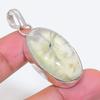 Natural Prehnite Gemstone 925 Sterling Silver Jewelry Pendant 1.97" ZS-1268
