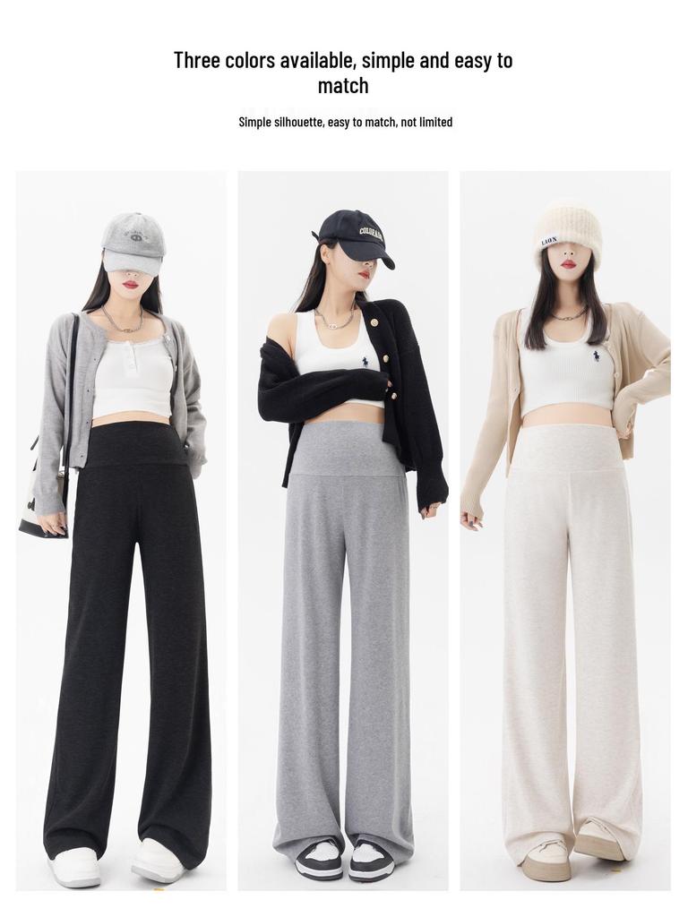 Spring/Autumn Maternity Wide-Leg Pants – Loose-Fit, Non-Slip Waist, Lightweight & Casual