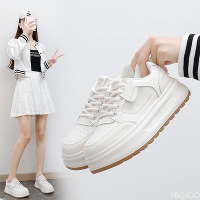 Fashion Trend Sports Shoes  Spring and Autumn Women's Round Head Lace Breathable and Comfortable Thick Bottom Casual Shoes