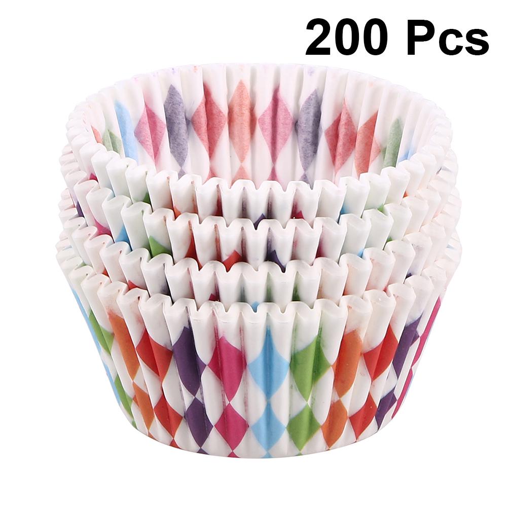 Buy 200 Pcs Cake Cups Heat Resistant Cupcake Wrappers Round Thicken