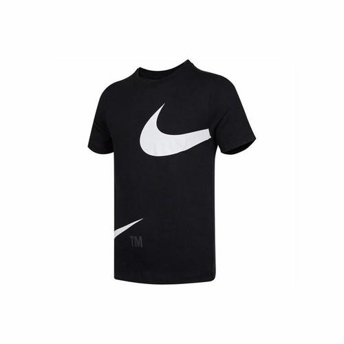

Nike Color-Blocked Double Swoosh Logo Crew Neck Short Sleeve T-Shirt for Men M чёрный