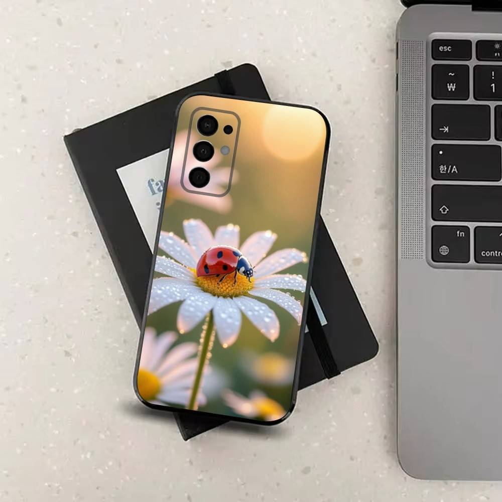Lnsect Ladybug Nature Case For Samsung Galaxy A73,52,71,53,32,72,41,J7,22,Note,31,8,9,Soft Black Silicone Cover