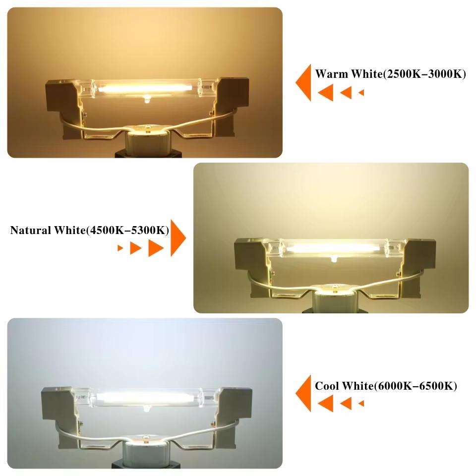 1-10Pcs Dimmable R7S COB LED Glass Tube 78MM 118MM 7W-30W LED Light Bulbs J78 J118 AC110V-220V LED Lamp Warm/White/Neutral Light