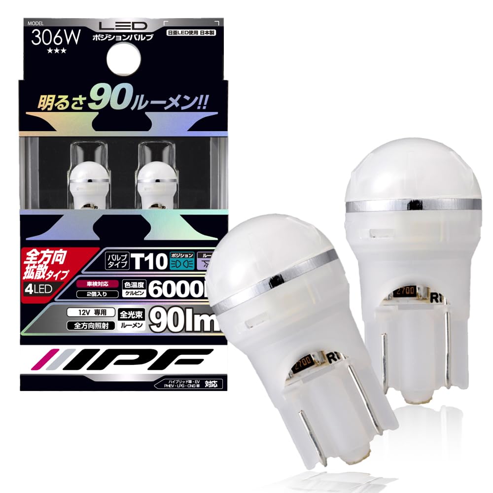 IPF Position Lamp LED for Cars T10 90lm 6000K White