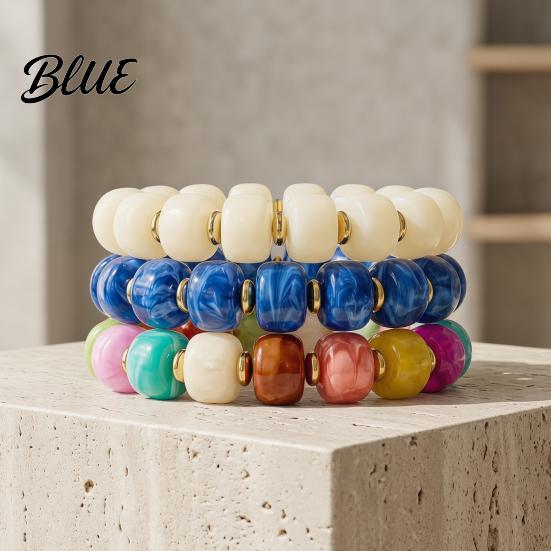 Shiny Luster Bracelet Boho Beaded Bracelets Colorful Acrylic Beads Adjustable