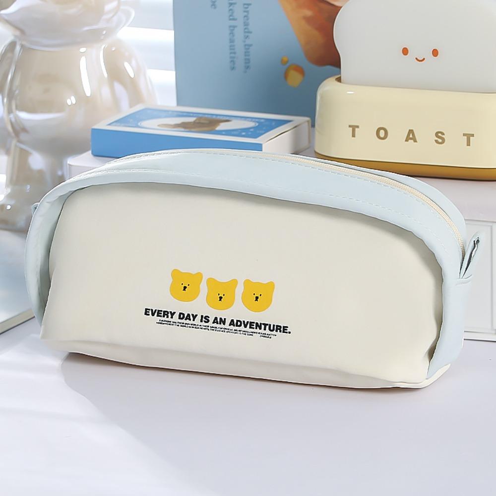 

Portable Pencil Case Contrast Color Stationery Bag Cartoon Stationery Pouch Back To School синий