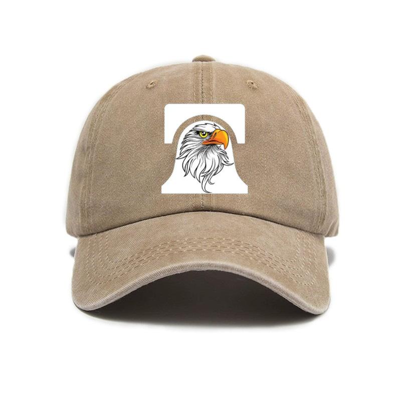 Eagle Print Washed Distressed Soft Top Retro Sun Visor Baseball Cap Unisex Cap