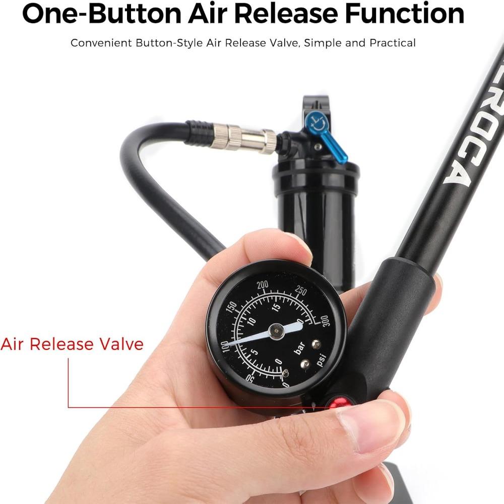 Black High Pressure Shock Pump Shock Pump with Gauge Air Pressure Adjustment