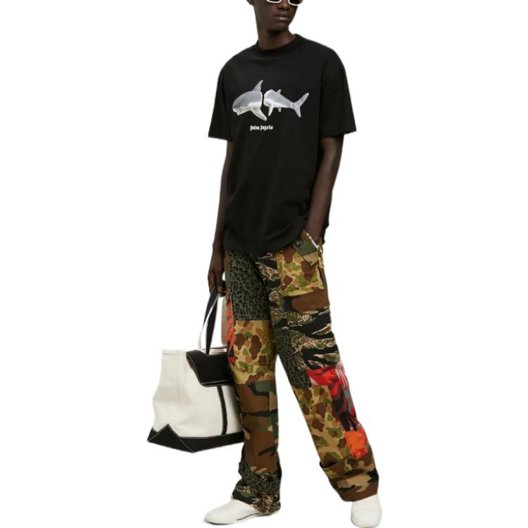 Palm Angels Shark Organic-cotton T-shirt PMAA001C99JER0121001